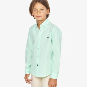 CAMISA MICRO OXFORD NIÑO VERDE 4026M23